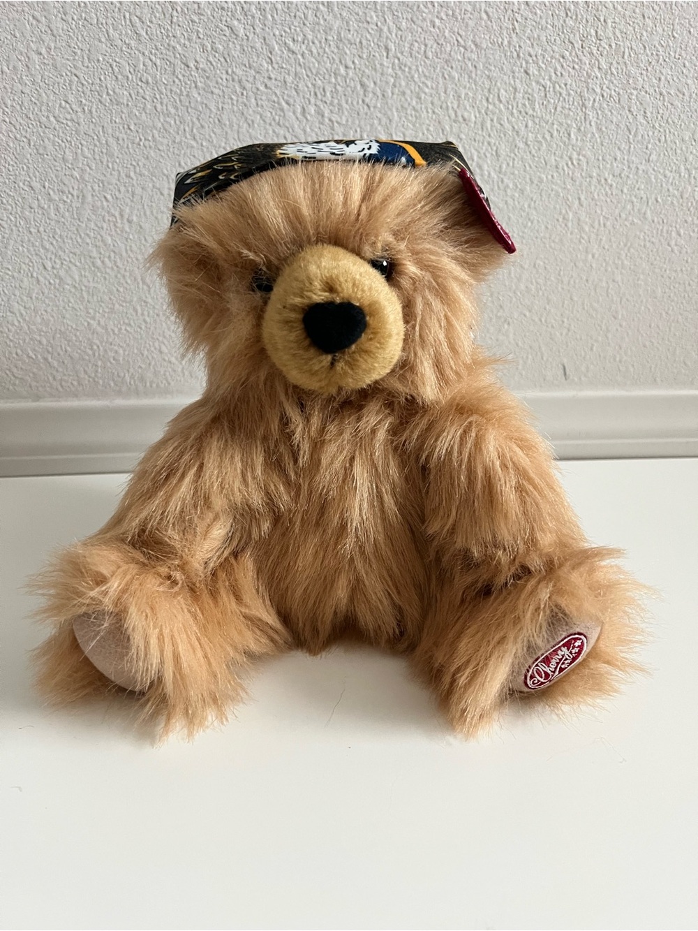 Cherry LA Plush Brown Teddy Bear with Patterned Bandana—Valentine’s Bear